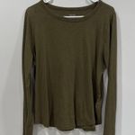 Madewell  Deep Olive Green T-Shirt Long Sleeve Relaxed Fit Large EUC Photo 1