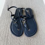 Nautica Navy Blue Silver Buckle Strappy Flat Sandals Size 8.5 Photo 7