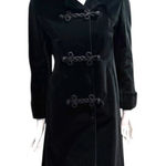 Vintage Surrey Classics Black Velvet Trench Coat toggle button Collar 8 Photo 0
