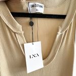 LNA  Gaia Midi Ribbed Dress New in Pale Khaki Tan Size Small Photo 3