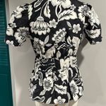 Anthropologie NWOT Somerset Blouse tropical black white floral top - XS Photo 8