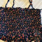 Lost + Wander  Party Til Dawn Black & Floral Button Down Smocked Top - Size S Photo 4