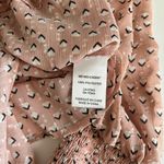 Rachel Zoe  Pink Heart Print Mock Neck Long Sleeve Tie Front Blouse Size Small Photo 6