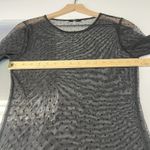 Soprano  Womens Top Size S Polka Dot Sheer Mesh Top Bell Sleeves Black Whimsygoth Photo 10