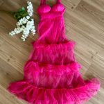 Boutique NEW Pink Mesh Ruffle Dress Photo 0