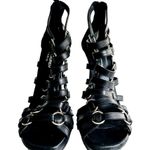 Saint Laurent Nina Cage Sandals Size 38.5 Calfskin Black w/Box Dustbag 316198 Photo 1