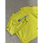 Champion Women's Neon Yellow  Long‎ Sleeve Sweatshirt  XL Reverse Weave Photo 1