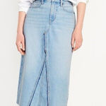 Old Navy Womens Size 24 Denim High Rise Lightwash Midi Skirt Pockets Secret Slim Photo 0