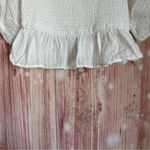 Lost + Wander White Coconut Vine Babydoll Smocked Top Photo 4