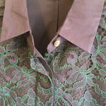 J.Crew  size 4 navy laced long sleeved blouse Photo 3