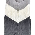 Polly & Esther Knit Sweater Size Large Black Grey White Color Block Boho Photo 1