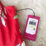 Vince Camuto Red Floral Print Sleeveless Handkerchief Hem Midi Dress Size 4 New Photo 7