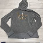 bcbg maxazria gray zip up size medium with a crown jewel detailing sewed on.. su Photo 3