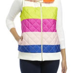 Crown & Ivy  Striped Colorful Quilted Vest blue pink size‎ XL Photo 0