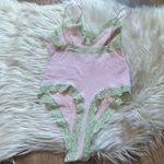 Urban Outfitters UO Out From Under Lace Trim Bodysuit In Pale Pink/Green Photo 6