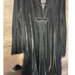 Indigo Soul gray velvet shirt dress size Medium Long sleeve Silver Tunic Photo 2