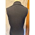 Cache  Black 2 WAY Diagonal Rhinestone ZIPPER Rib Knit Top Wayne Rogers Photo 4