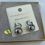 Do Everything In Love NWT  14K white gold plated Huggies globes. Photo 2