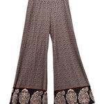 Wide Leg Boho Swim Cover Up Pants Black Large Photo 0