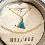 NIB Mercedes Salazar Gold Plated Chain Link Bracelet with Triangle Pendant Photo 0