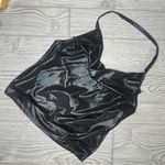Sincerely Jules Nwt  sheer halter top black shine cropped shirt xl y2k style Photo 7