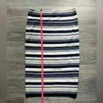 Ralph Lauren Lauren Blue Cream Striped Pencil Skirt Stretch Size L Career Work Photo 5