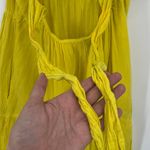 Zury Boho Babydoll Tiered Dress OS Gauzy Bright Yellow Festival Rave Midi Flowy Size undefined Photo 6