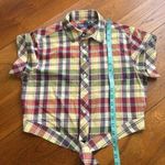 Ralph Lauren Polo  Cropped Plaid Cotton Tie Front Top Photo 8