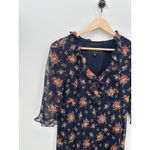 Donna Ricco  Floral Midi Dress Size 10P Feminine Ruffle Dainty Modest Sheer Photo 3