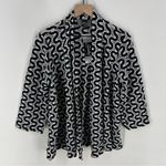 Slinky Brand Slinky Womens Size M‎ Black & White Zigzag Lace Knit Open Front Cardigan Photo 0