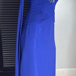 Alyce Paris  Royal Blue Prom‎ Pageant Formal Beaded Rhinestone Cape Dress 4 Photo 0