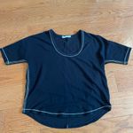 Rag and Bone  Elevated Basic Black Contrast Stitch Short Sleeve Top | XS Photo 1