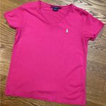 Ralph Lauren v-neck tee. Size Medium. Fushia Photo 0