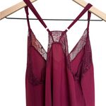 Victoria's Secret Maroon lace‎ trim sleeveless pajama top, sheer size medium Photo 7