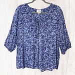 Knox Rose Periwinkle Floral 1/2-Sleeve Peasant Style Top Boho Cottagecore, XXL Photo 0