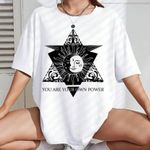 SheIn EZwear Sun & Slogan Graphic Drop Shoulder Tee Photo 0