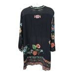 Johnny Was Mabel Silk Embroidered Tunic Dress XL Black Multicolor Floral Photo 9