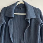 Carmen Marc Valvo  Steel Blue Cozy Open Front Cardigan Sweater, Size Small Photo 12
