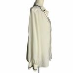 Buttons Vintage Alfred Dunner Silky Dress Shirt 16 Cream Hidden  Long Sleeves Photo 4