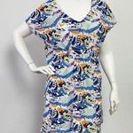 Boden USA Boden Women's V-Neck 100% Cotton Boat Print Mini Kaftan Dress Size 8 Photo 1