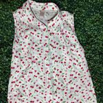 Cottagecore Cherry button Up Top fits like Women's Size Small White Photo 2