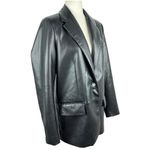 ZARA Faux Leather Oversized Blazer Jacket Black Bloggers Favorite Career Small Photo 7