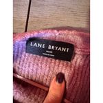Lane Bryant  2X Plus Pink Knit Lace Detail V Neck Puff Sleeve Cardigan Sweater Photo 6
