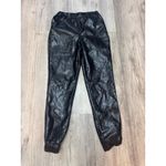 Nasty Gal Collection Black Vinyl Analysis Pants Joggers Elastic Waist Size 6 NWT Photo 1