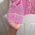 Ralph Lauren Lauren  Pink and white Pajama Button Down top with blue | size small Photo 7