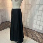 JS Collections  Black satin dressy Full Length Maxi Skirt Size 4 Photo 2