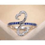 Boutique Heart Sapphire Ring | White Gold Over Sterling Silver Photo 5