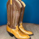 Tony Lama Vintage  Black Label Marble Leather Tan Western Cowboy Boots Women’s 6 Photo 0