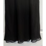 Simply Silk Dress Sz Large Black Midi Sleeveless Lined Ruffle LBD Formal Career Photo 2