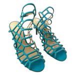 Vince Camuto Paxton Gladiator Heels Suede Teal Women's Size 8.5 NWT Photo 1